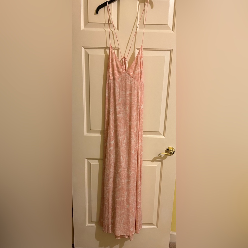 Peach and ivory maxi dress, size large